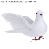 1 UNID Paloma Decorativa Paloma Espuma Artificial Pájaro Blanco Paloma para el Hogar Decoración de Boda Adornos Aves Artesanía