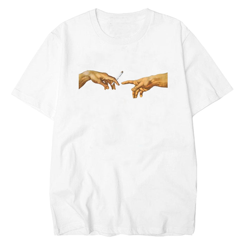 LettBao MICHELANGELO Camisetas Hombre Harajuku divertidos del impreso los hombres T-shirt Hip Hop 100% algodón Camiseta Streetwear Homme Tops