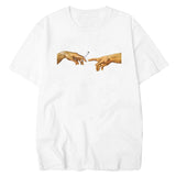 LettBao MICHELANGELO Camisetas Hombre Harajuku divertidos del impreso los hombres T-shirt Hip Hop 100% algodón Camiseta Streetwear Homme Tops