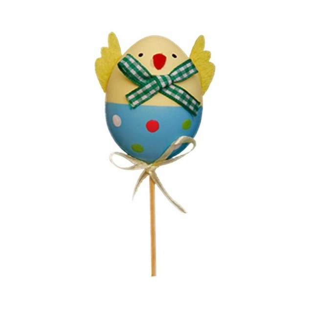 1 UNIDS Diseño Divertido Del Polluelo Del Colorante De Plástico Pintado Huevos De Pascua Con Palos Regalos De Los Niños Juguetes Para Navidad Pascua Inicio Favores De Fiesta
